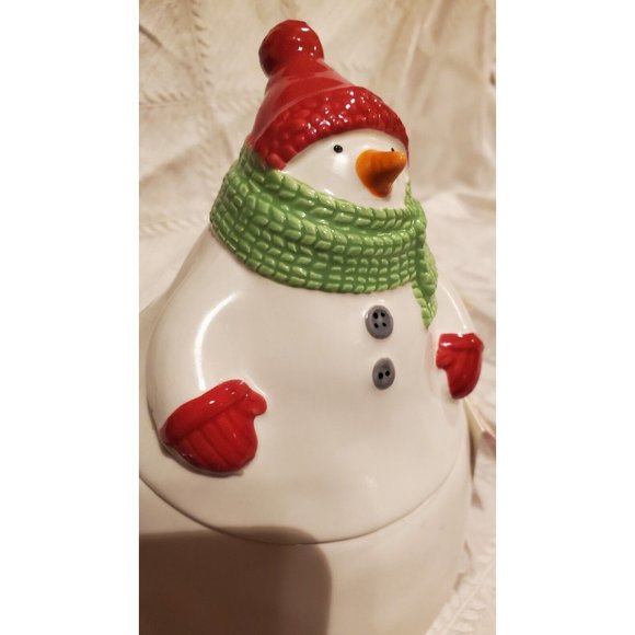 Hallmark Snowman Cookie Treat Jar No Music Holiday Christmas Kitchen - Picture 1 of 11